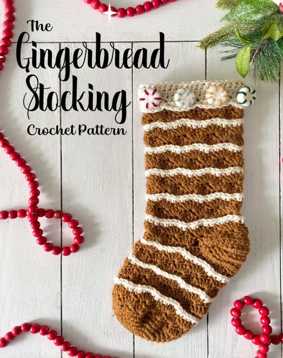 The Gingerbread Stocking Crochet Pattern | Christmas Stocking Crochet