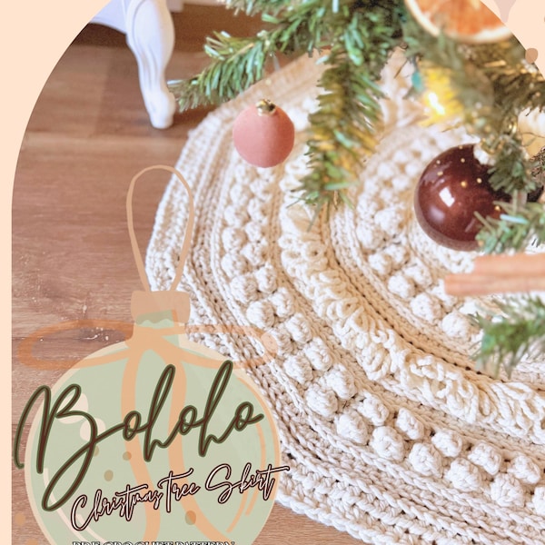Bohoho Christmas Tree Skirt Crochet Pattern | Super Bulky Christmas Tree Skirt | Boho | Luxury | Crochet Pattern
