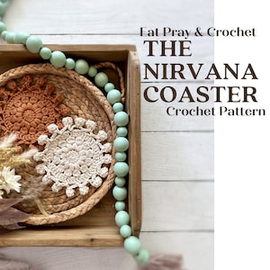The Nirvana Coaster Crochet Pattern | Boho Coaster  | Plant Coaster | Pom Border | Boho Crochet Pattern