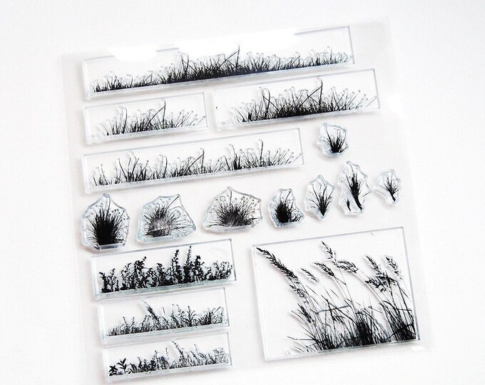 Grasses Stamp, Grass Clear Transparent Stamp, Flowers Rubber Stamp