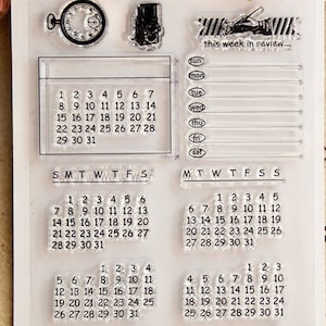 Calendar Clear Stamp set , Journal Stamps , Months of the Year Stamp