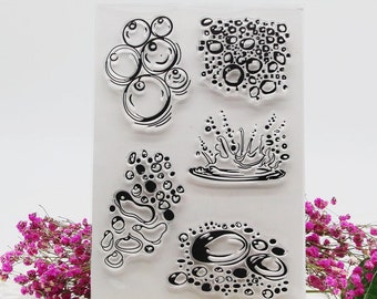 Bubble Stamps,  Bubble Diagram Clear Stamps, Water Drop Rubber Stamp, Bullet Journal Stamps