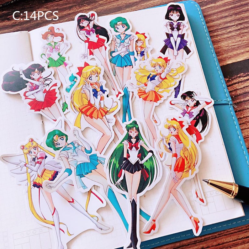 animation sailor moon stickers planner stickers die cut etsy
