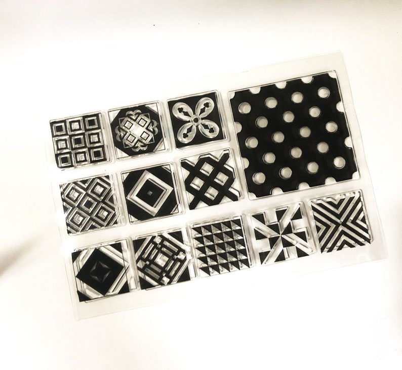Mosaic Tiles Stamp Tile Clear Transparent Stamp Rubber Etsy