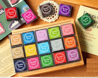 20 Colors of Sets DIY Scrapbooking Vintage Crafts Oil Based Ink pad Colorful Inkpad Stamps Sealing Decoration Stamp T04