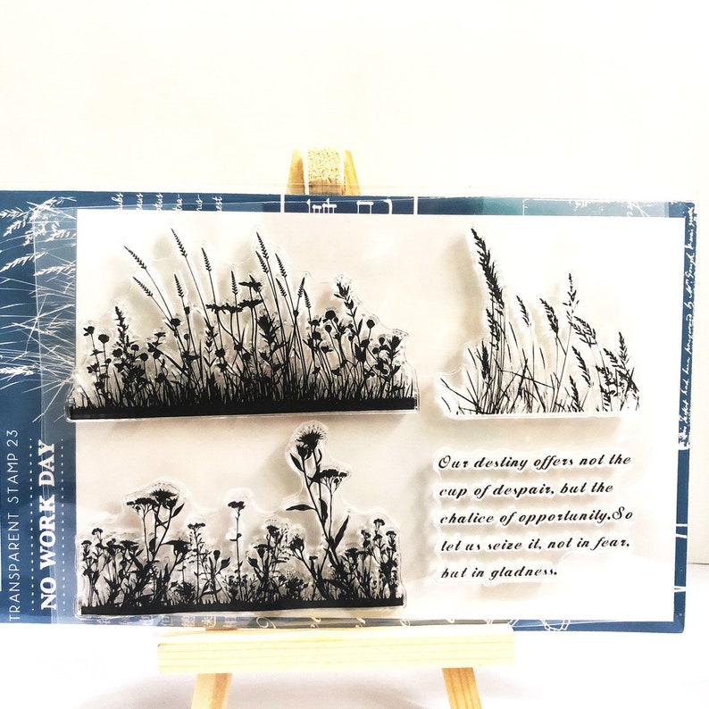 Grasses Stamp Grass Clear Transparent Stamp Flowers Rubber Etsy España
