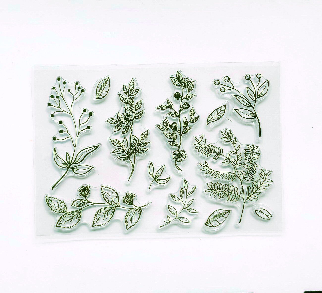 Leaves Stamp Botanicals Clear Transparent Stamp Leaf Rubber Etsy