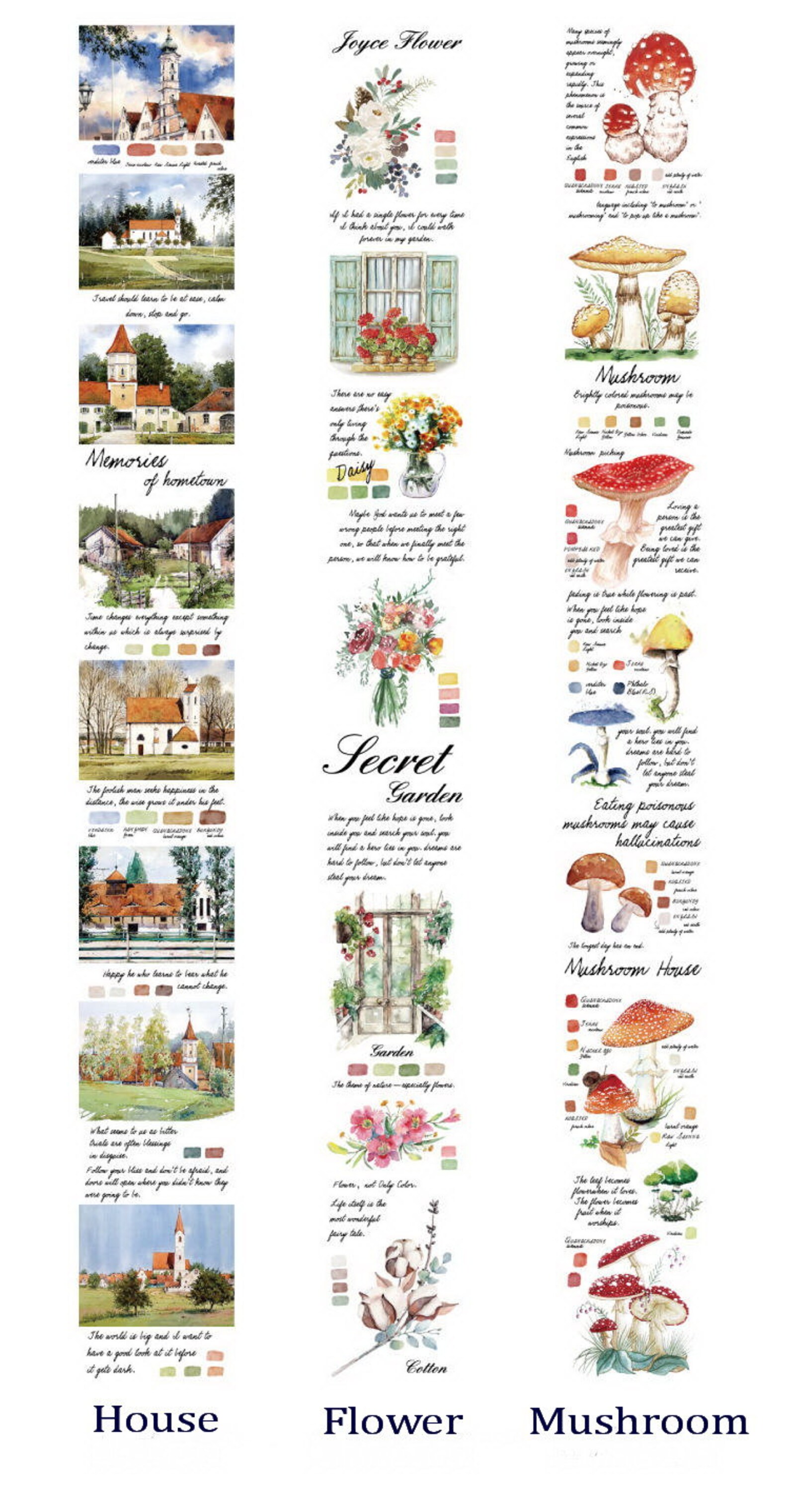 40mm Watercolour Streetscape Vellum Tape flower Tape Etsy