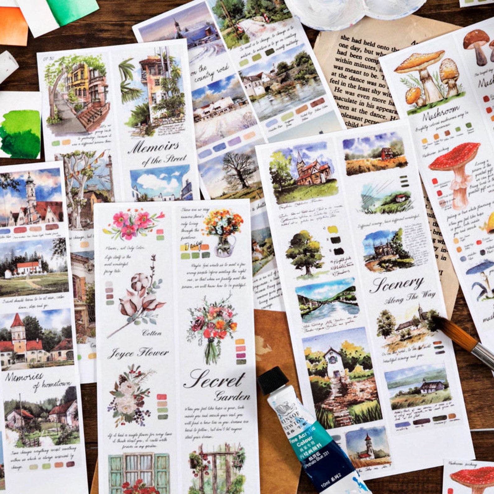 40mm Watercolour Streetscape Vellum Tape flower Tape Etsy