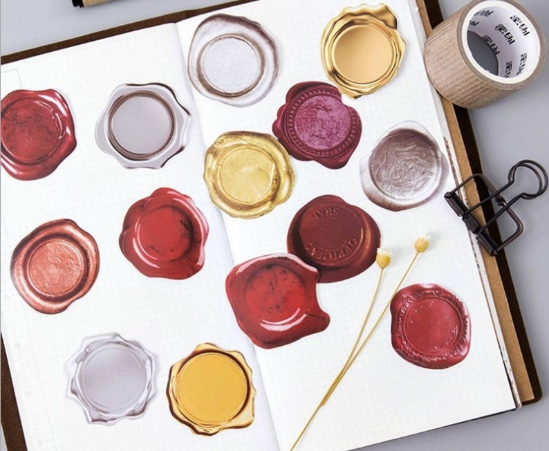 45PCS Wax Seal Paper Stickers die cut stickers Etsy