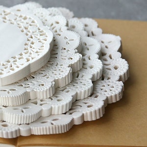 100 Pcs/pack Lace paper die cuts Embossed Paper , Paper doilies , junk journal paper, Ephemera Pack, Four Sizes