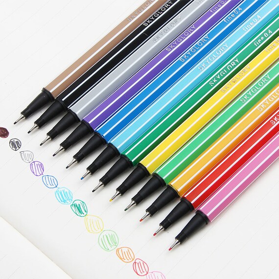 12 Color Set Ultra Fineline Micron Sketch Pen Painting Pens Gel Ink Pen Fountion Pens Art Painting