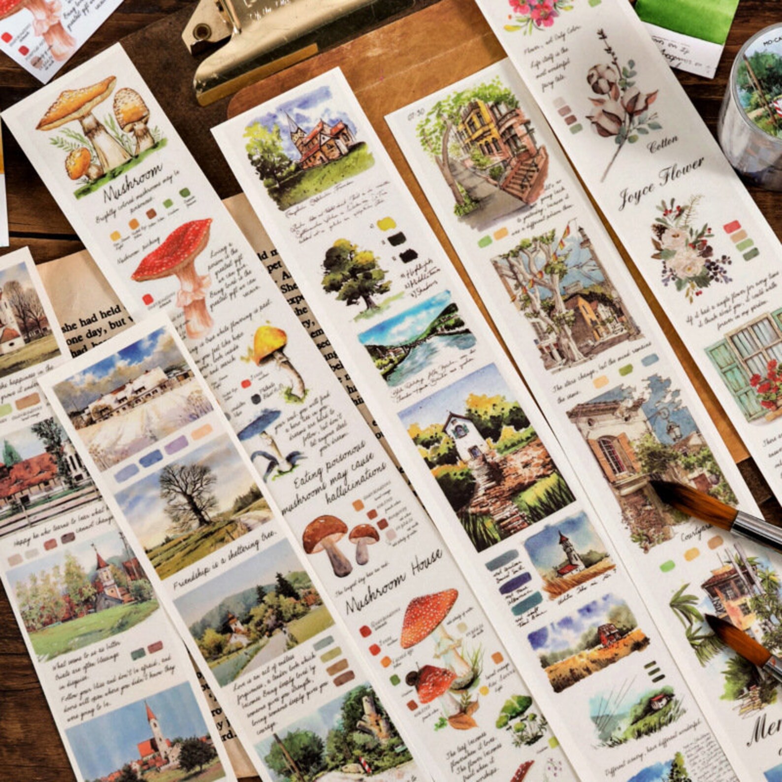 40mm Watercolour Streetscape Vellum Tape flower Tape Etsy