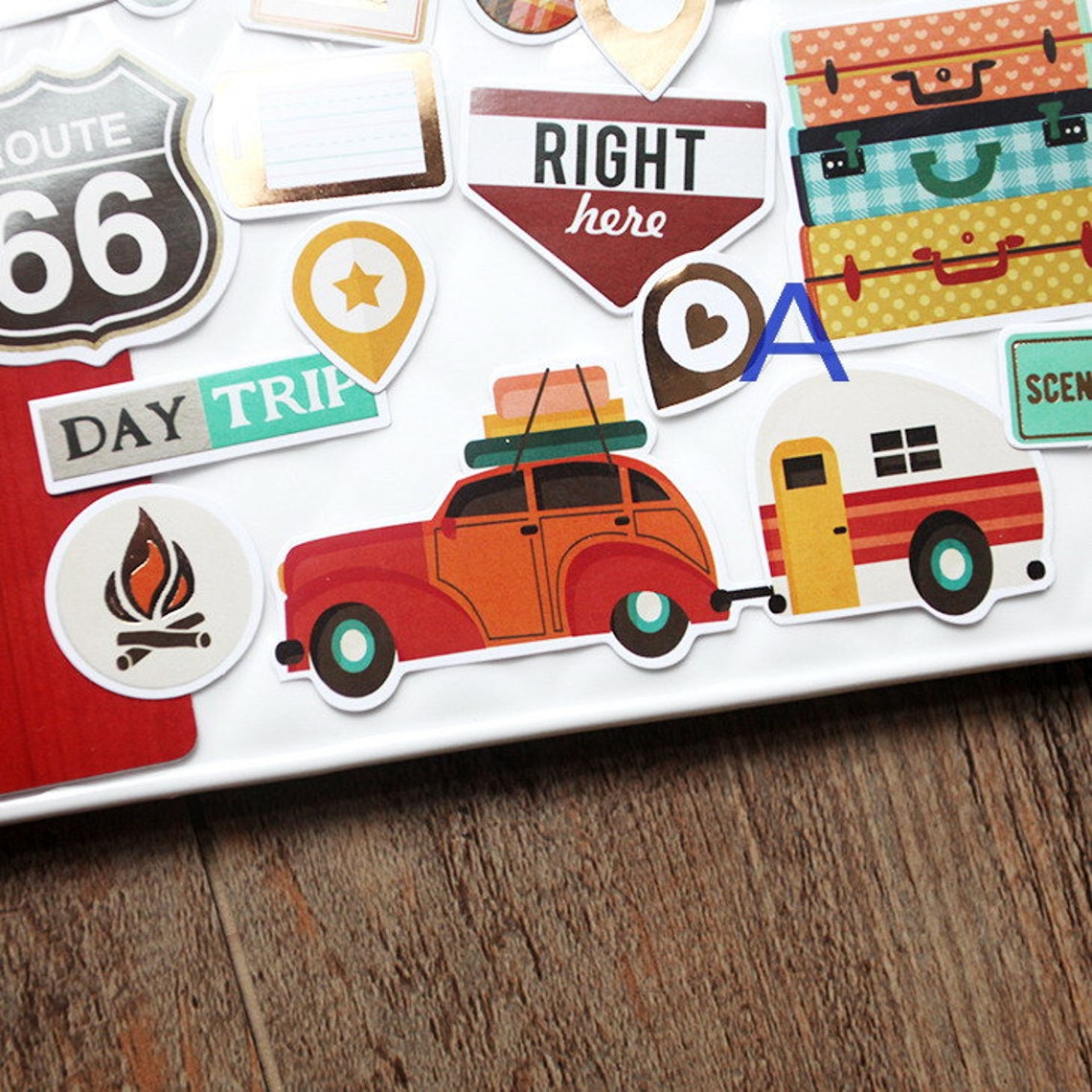 65 PCS Travel Trip Themed Stickers Pack Travek Journal Gold Etsy