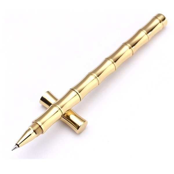 Bamboo Section Brass Copper Gel pen / Business Sign Pen Gift Pen / Midori Travelers pen