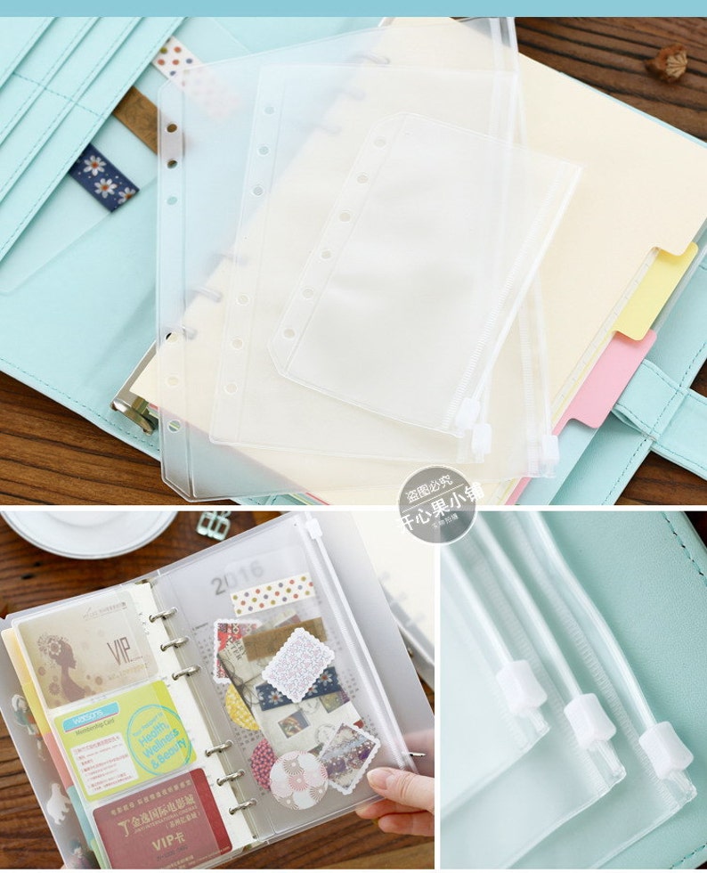 2PCS Filofax Style PVC Zipper Pouch A5 Size Personal Size Etsy