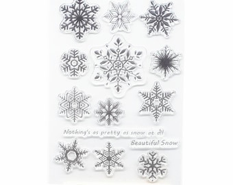 Snowflakes Stamp, Snowflakes Clear Transparent Stamp, Card Background Stamp, Winter, Christmas