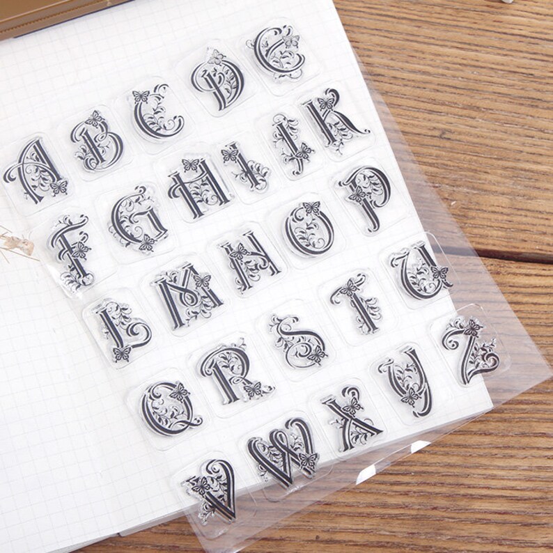Butterfly Alphabet Clear Stamps Bullet Journal Stamps Etsy