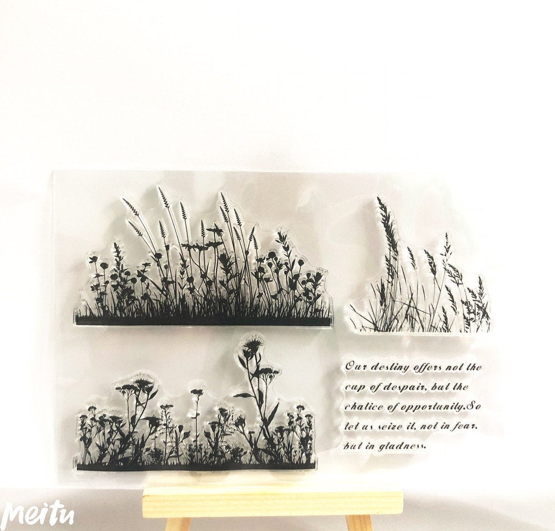 Grasses Stamp, Grass Clear Transparent Stamp, Flowers Rubber Stamp