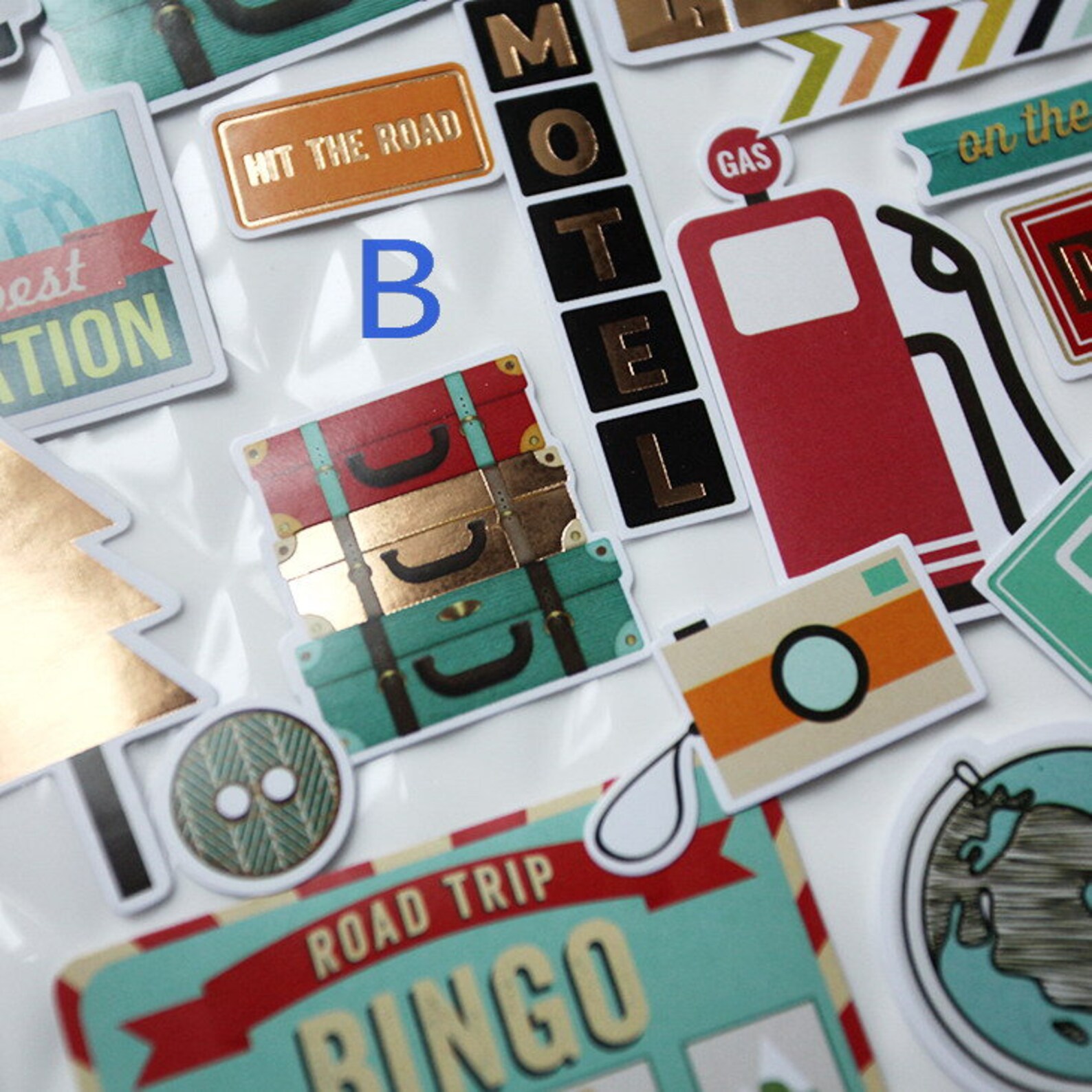65 PCS Travel Trip Themed Stickers Pack Travek Journal Gold Etsy