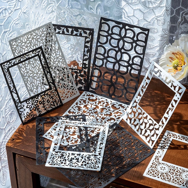 20 PCS Ornamental Frame Lace Paper, Border Frame Lace Paper Die Cuts Embossed Paper, Paper Doilies , Junk Journal paper, Ephemera Pack