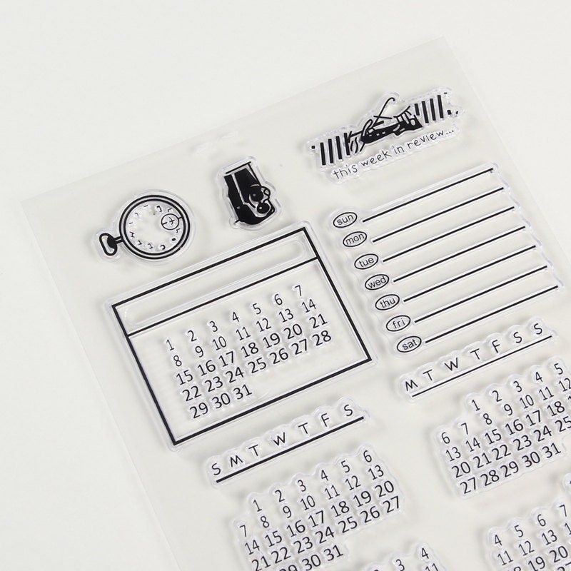Calendar Clear Stamp Set Journal Stamps Months of the Year Etsy Australia