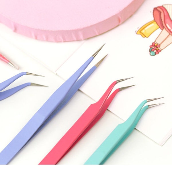 Macaron Color Nail Art Tweezers For Journaling, Craft, Jewelry, Electronics, Nail Art Tool Supply, Dotting Tool