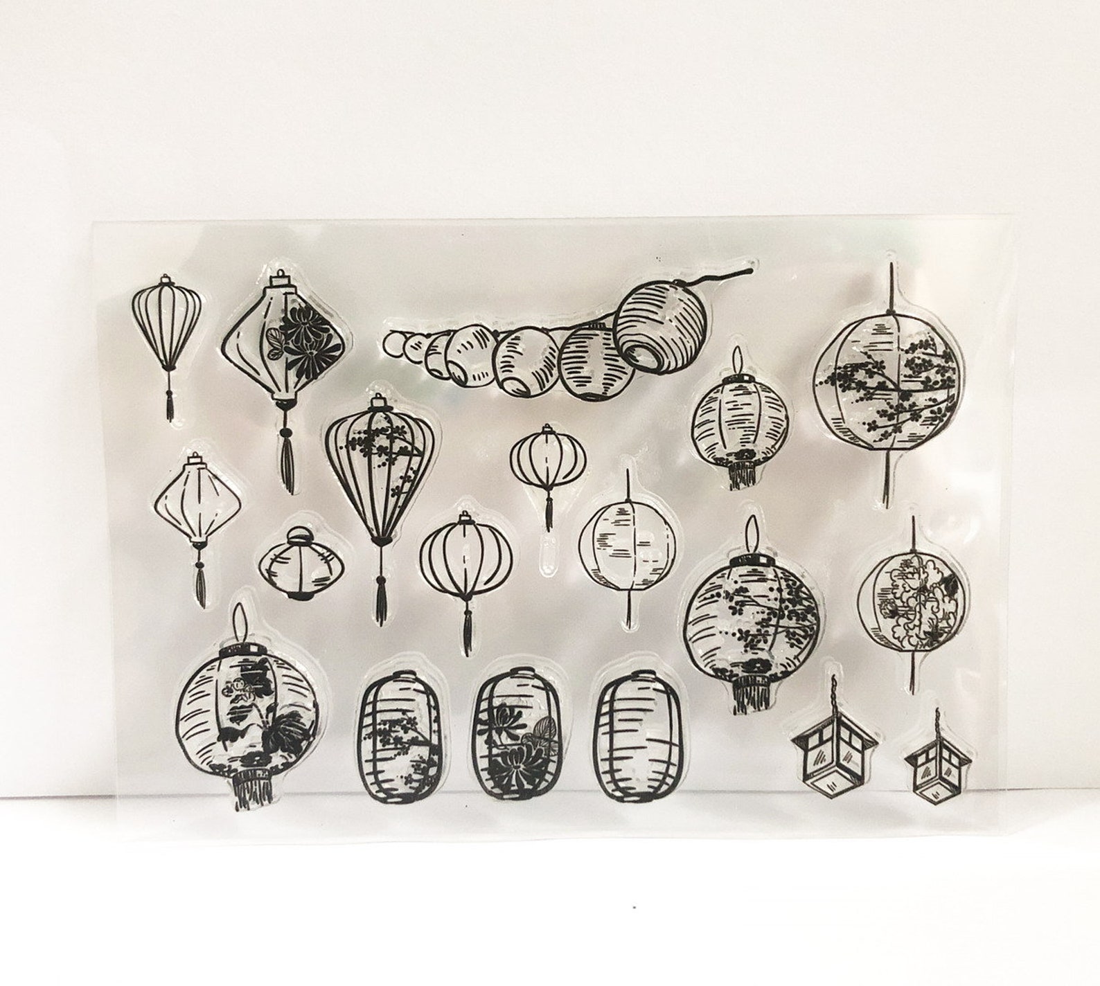 Lantern stamps Chinese lantern Clear Stamps Home Deor Rubber Etsy