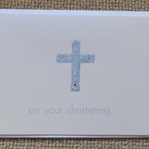 Carta battesimo - cristalli Swarovski blu