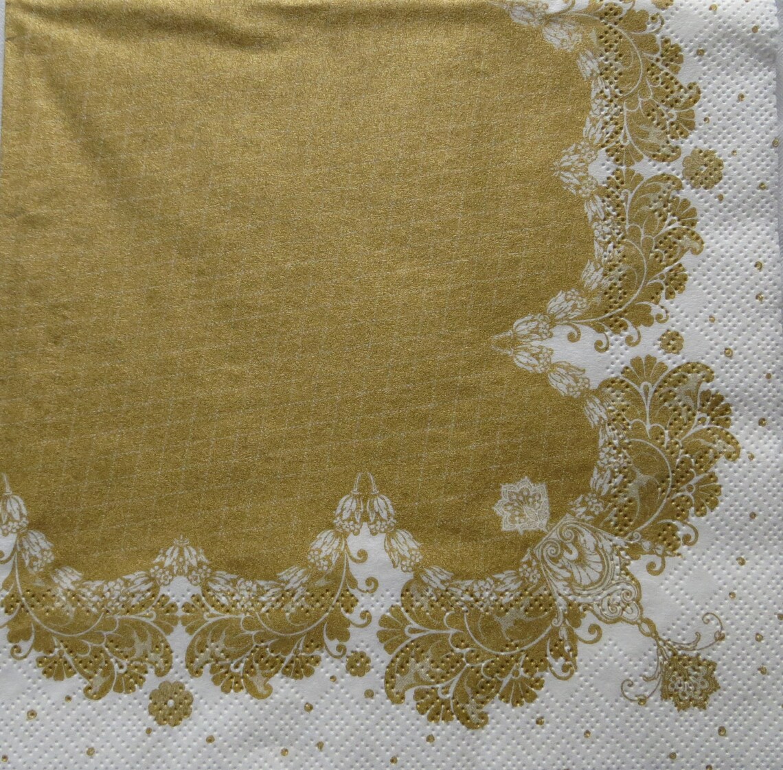 100 Gold and White Paper Dinner Napkins in Vintage Style Etsy