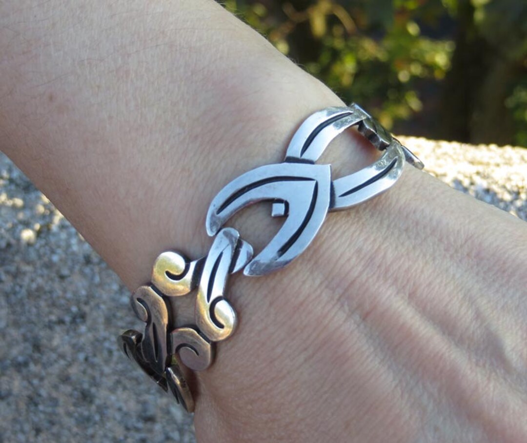 Buy Vintage Taxco Sterling Silver Link Bracelet Mexican Silver