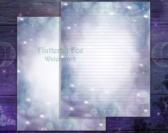 Blue Galaxy Page | Galaxy Writing Paper | Star Page | Galaxy Stationery | Junk Journal Paper | Galaxy Letter Paper | Night Sky Printable