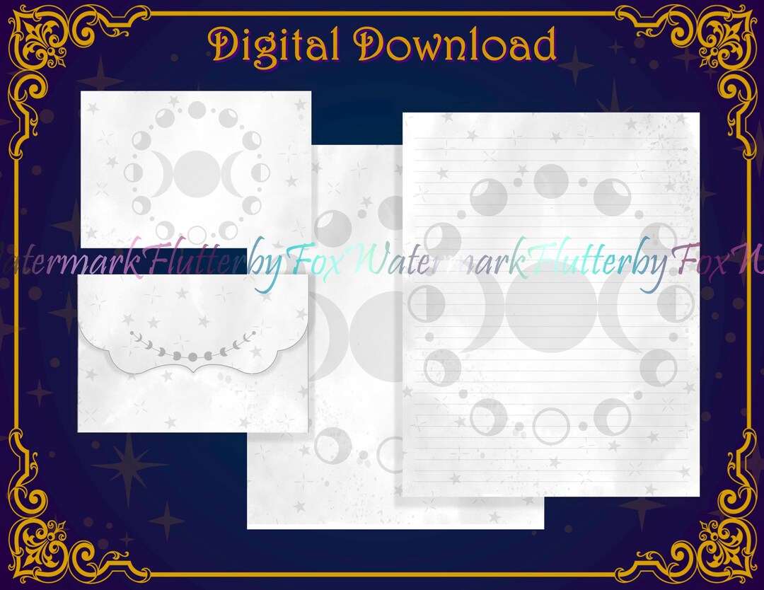 Moon Phases Writing Paper | Moon Letter Paper | Moon Phases Printable ...