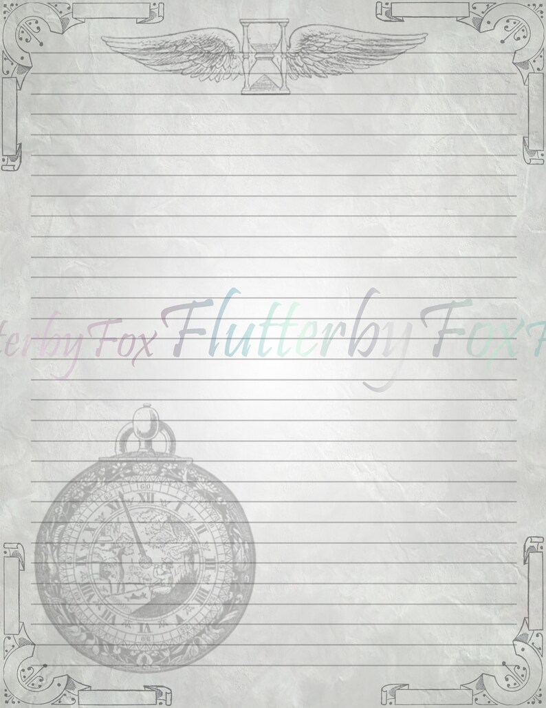 Ticking Clocks Paper Printable Clock Page Clock Writing Etsy