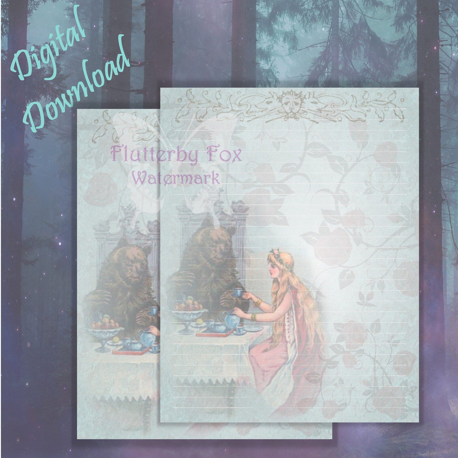 Beauty and the Beast Printable Journal Pages Etsy