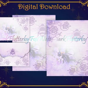Bumble Bee Paper | Printable Bee Page | Floral Junk Journal | Bee Stationery | Floral Stationery | Bee Writing Paper | Flower Pages