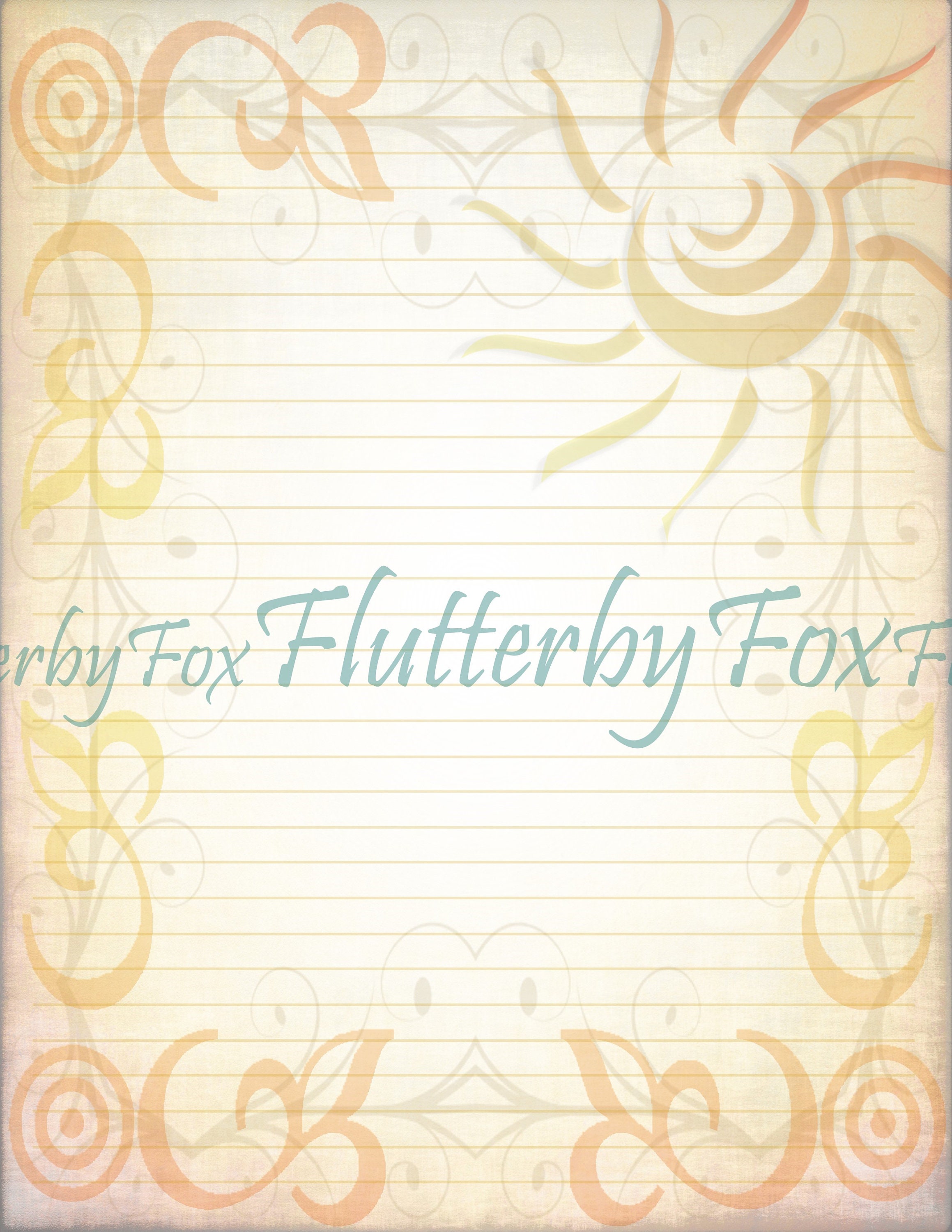 Printable Sun Page Sun Writing Paper Sun Letter Paper Sun Journal Sun ...