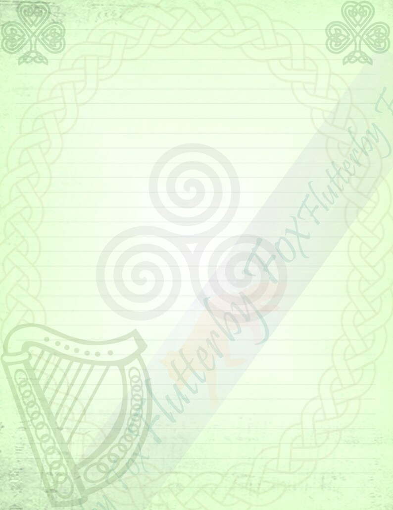 Printable Celtic Stationery Pages Celt Letter Paper Celtic Etsy