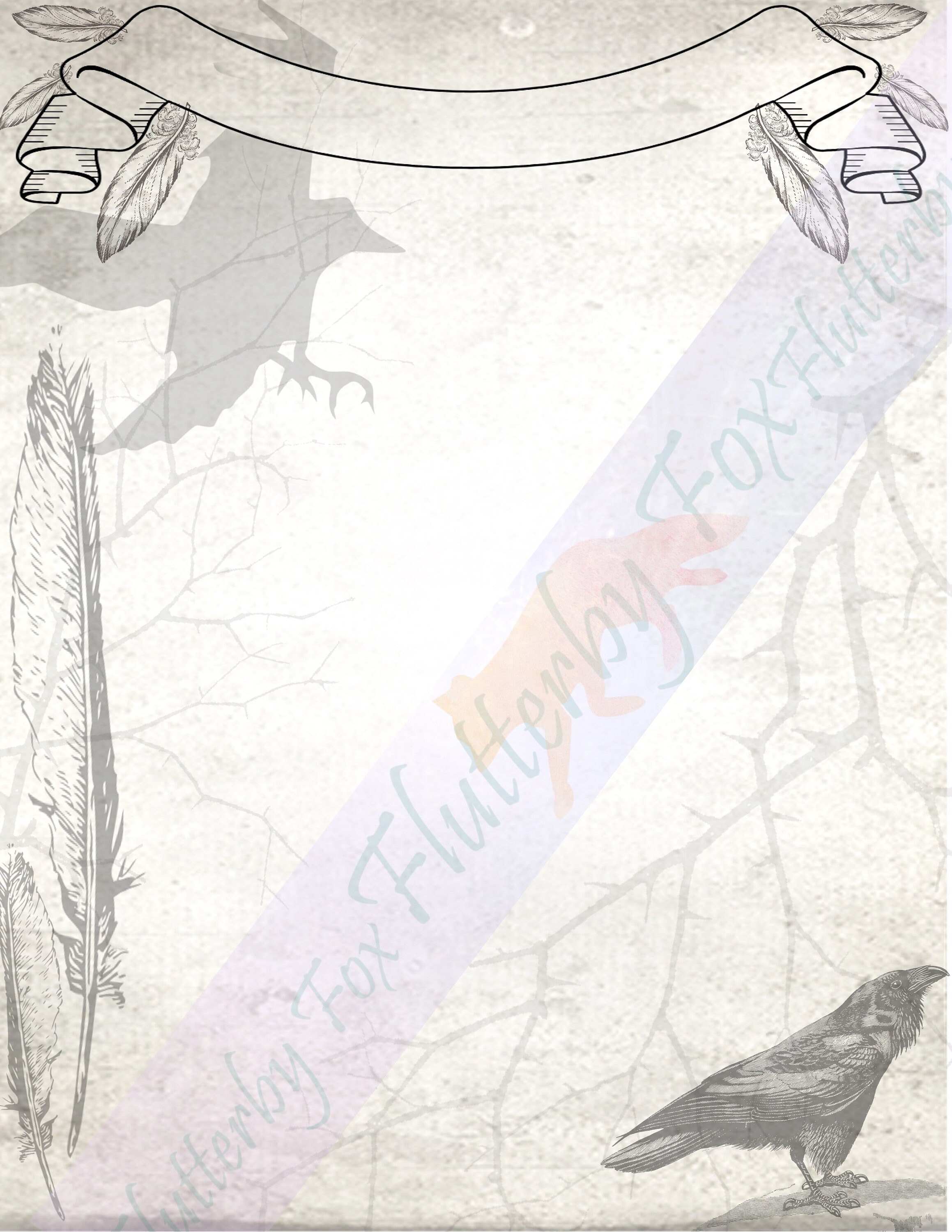 Raven Printable Paper Crow Pages Raven Junk Journal | Etsy