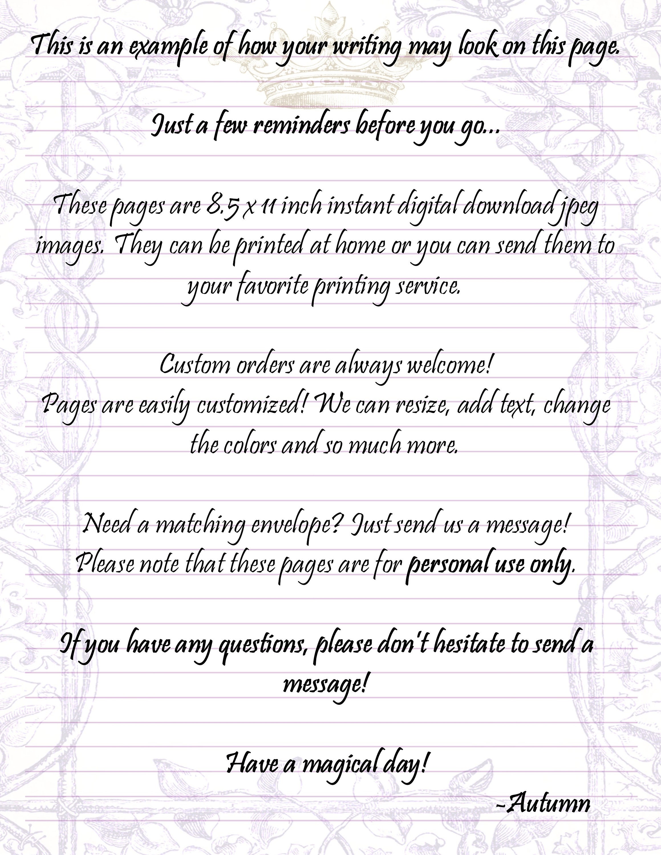 Fairy Tale Paper Printable Fairy Tale Page Storybook Paper - Etsy