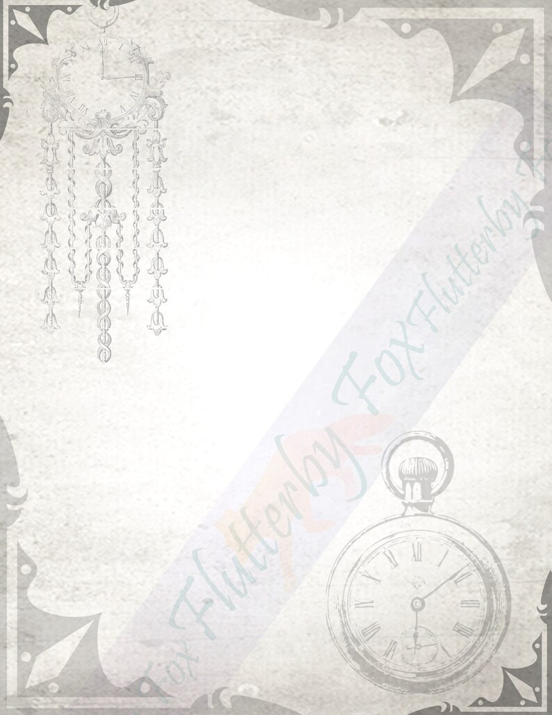 Ticking Clocks Paper Printable Clock Page Clock Writing Paper Junk