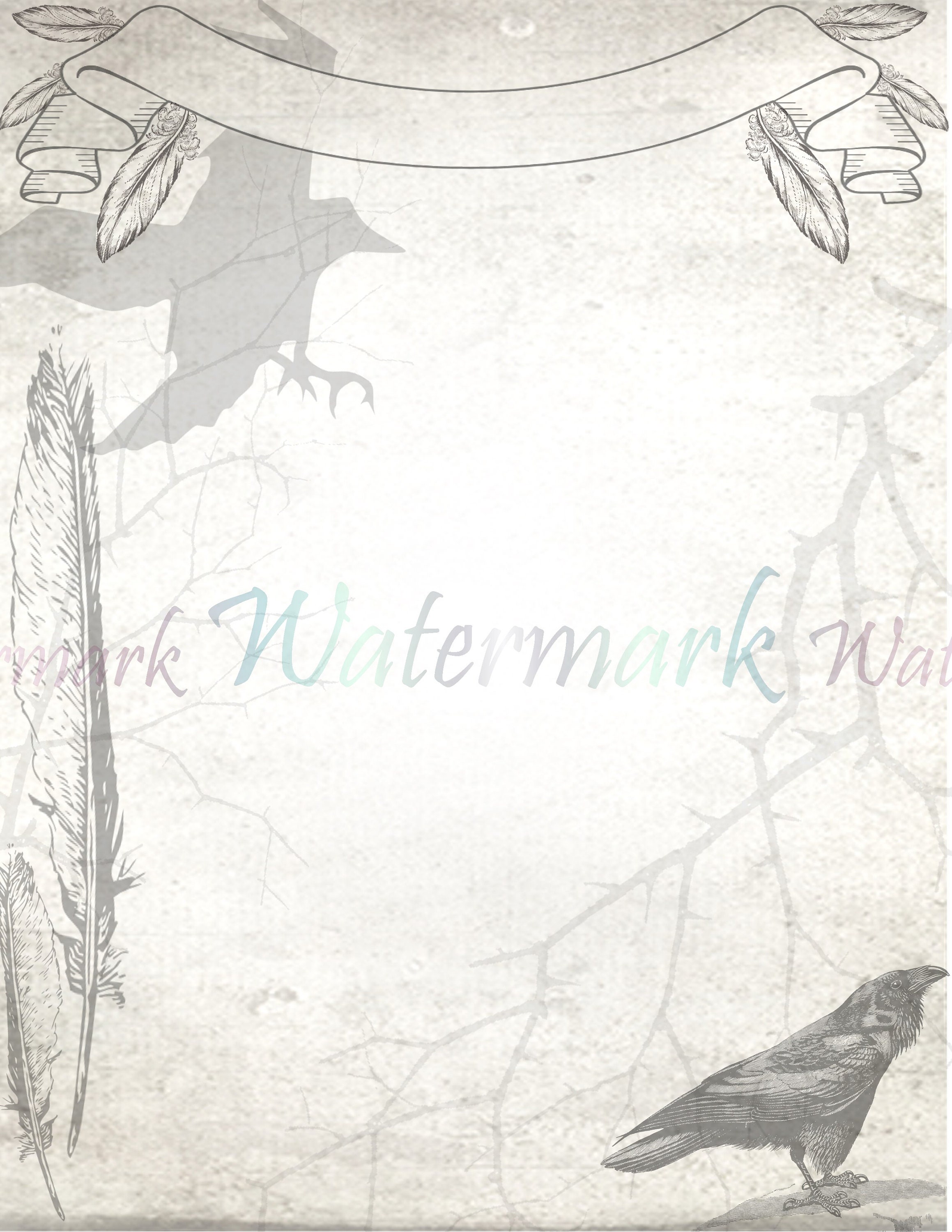 Raven Printable Paper and Envelope Crow Pages Raven Junk Journal ...