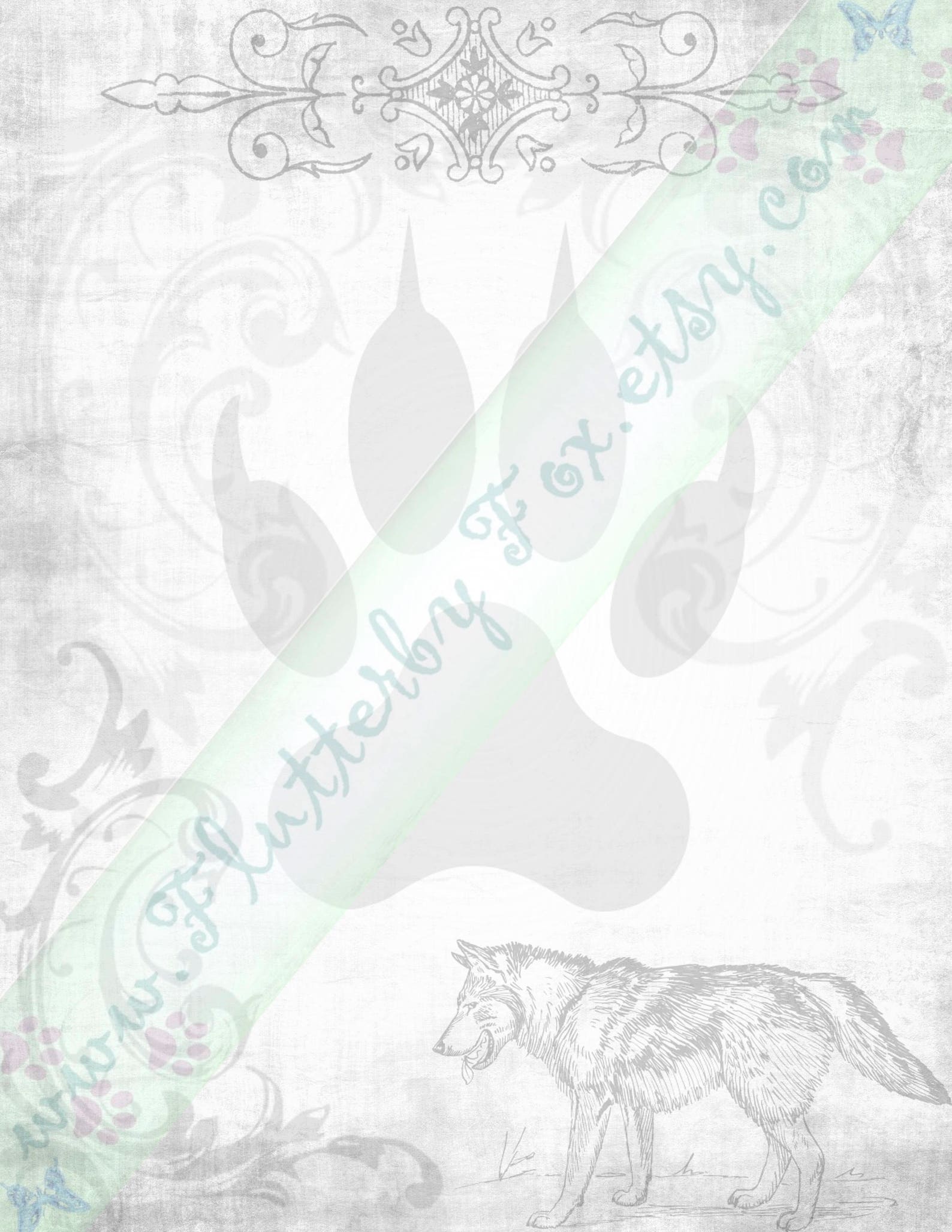 Wolf Page Wolf Stationery Stationery Page Stationery Paper Etsy