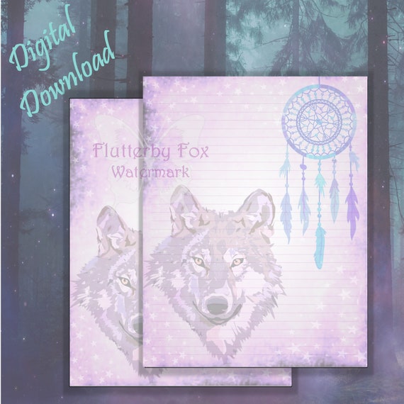 Wolf Stationery Paper Wolf Writing Paper Wolves Stationery Etsy