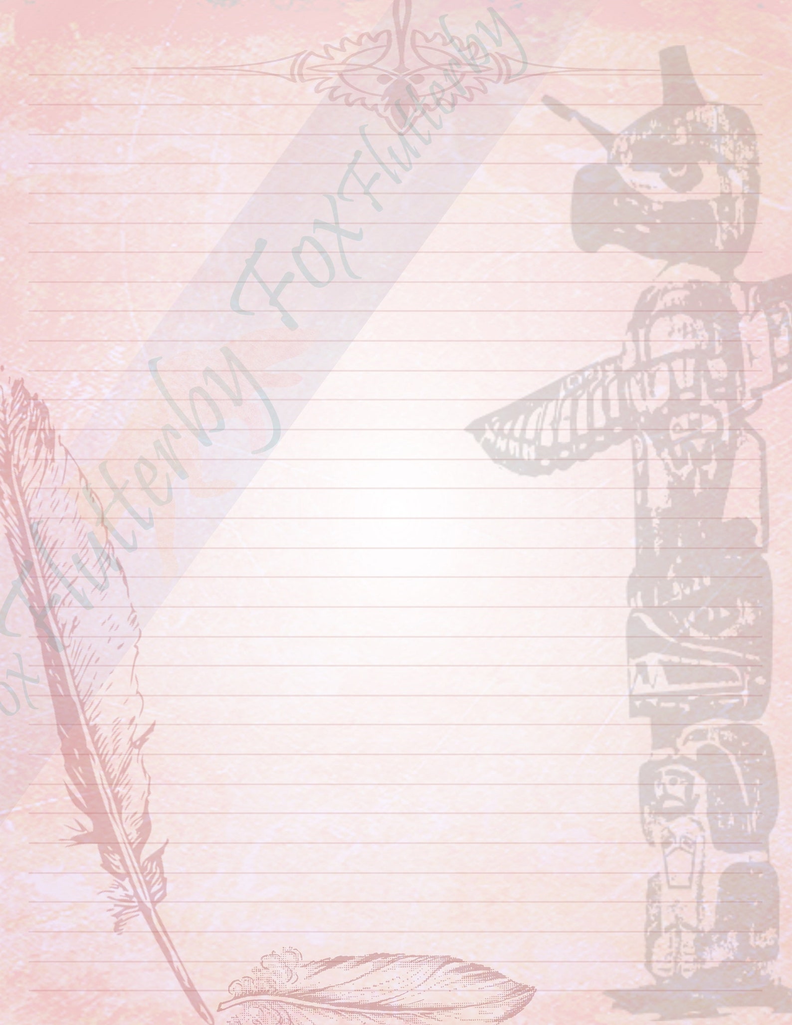 Native American Paper Totem Pole Stationery Junk Journal Etsy