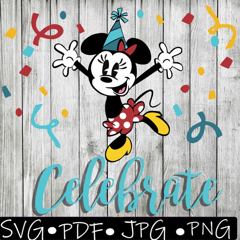 Download Minnie Mouse Celebration party SVG LAYERED | Etsy