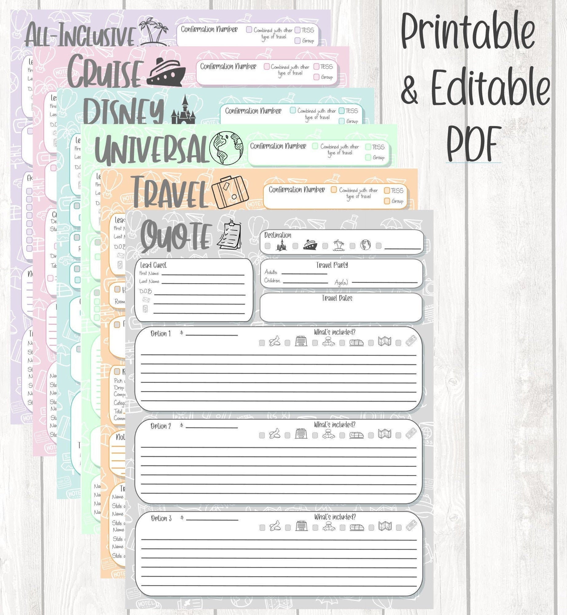 Travel Agent Trip Tracking Sheets PDF  Disney, Cruise, All- Inclusive…