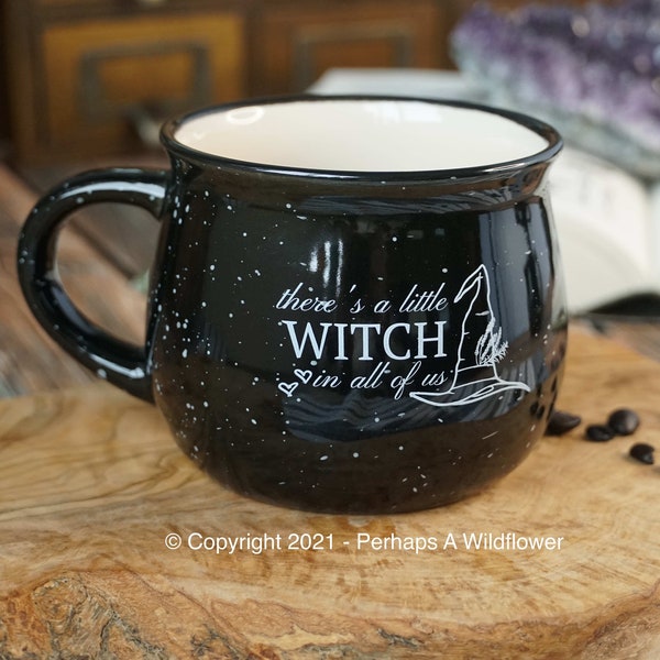 IMPERFECT There's A Little Witch In All Of Us Speckled Cauldron Mug