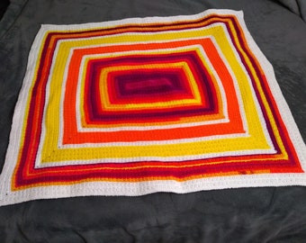 Citrus Sunrise Crocheted Baby Blanket