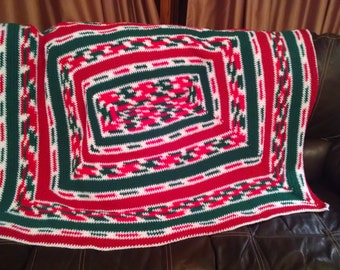 Mistletoe Large Crocheted Throw Blanket